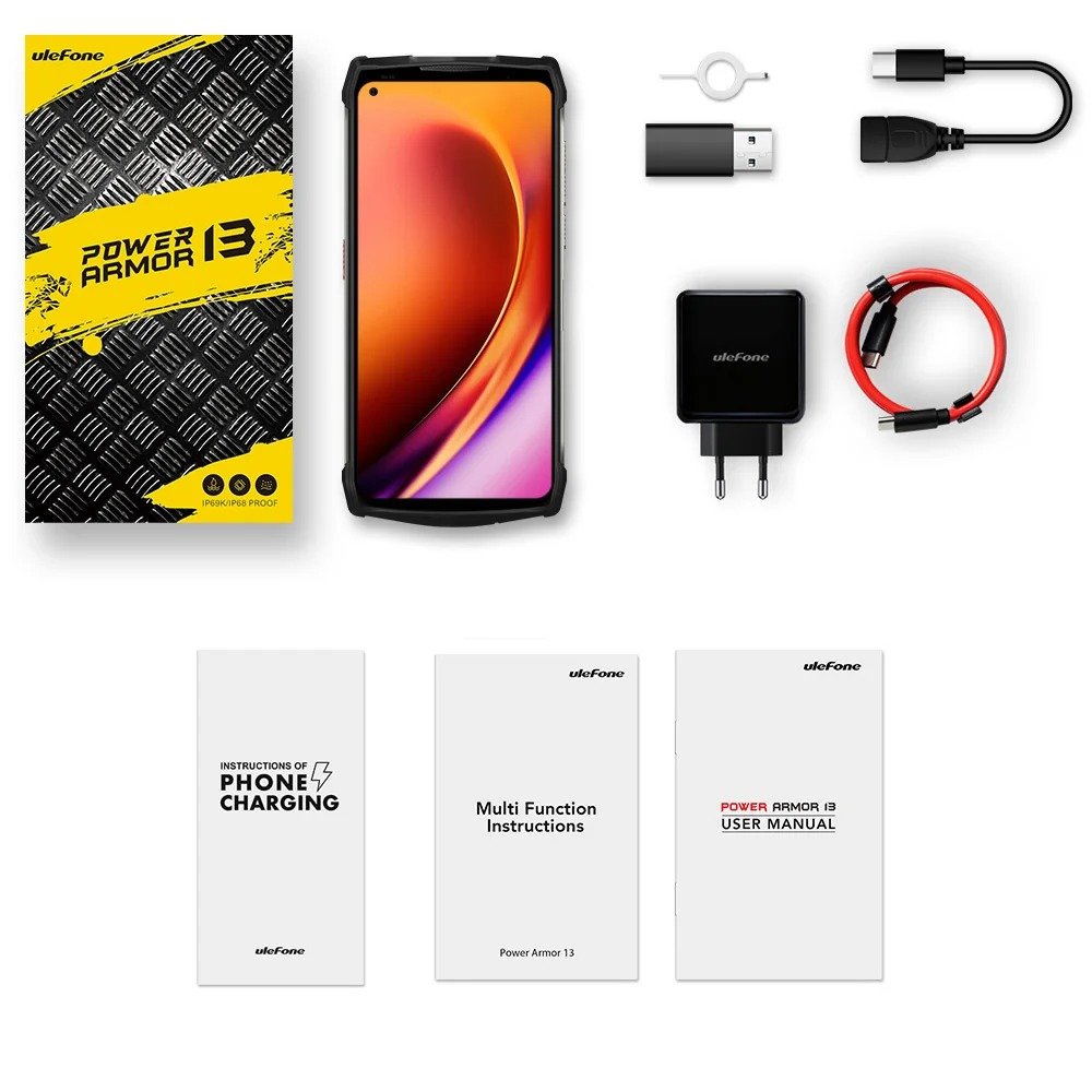 Ulefone Armor 13 mobile phones 3g&4g smartphone 6.81" smart phone 5g smartphone 8GB+256GB 13200mAh 48Mp Rugged Phone